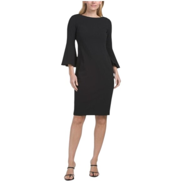 CALVIN KLEIN Bell Sleeve Sheath Dress - Picture 1 of 2